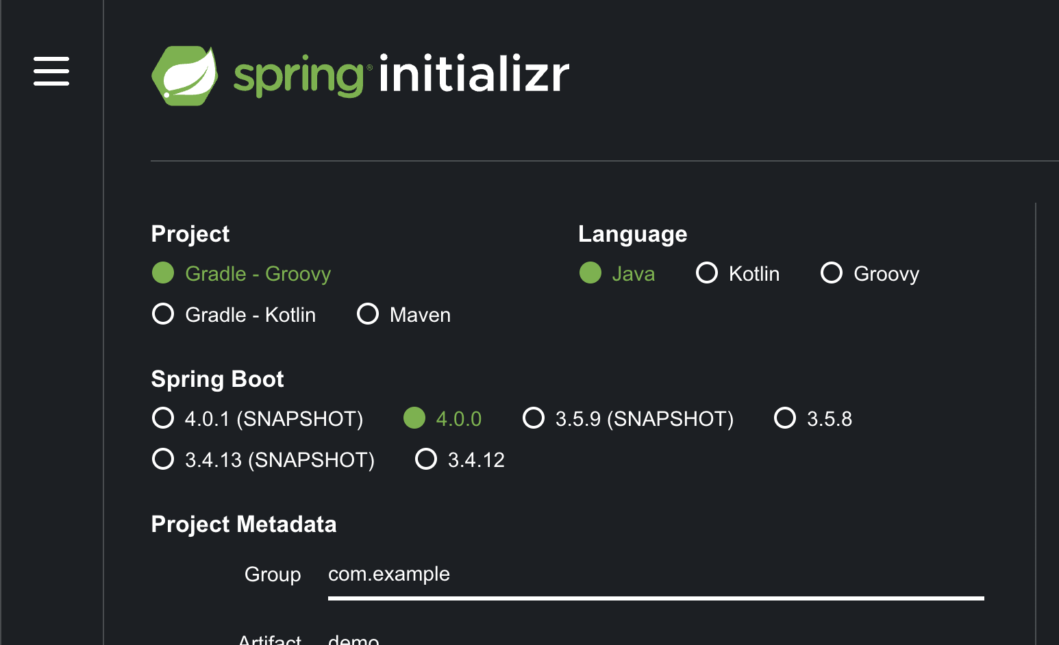 Spring Initializr